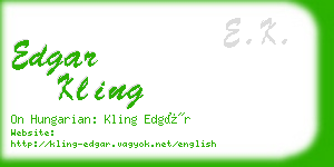 edgar kling business card